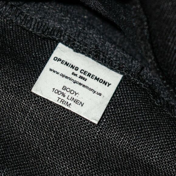 OPENING CEREMONY Women's Black Linen Mini Skirt Zipper front Sz Large - Picture 9 of 11